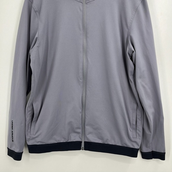 Under Armour Active Jacket Men's L Gray Full Zip Loose Heat Gear Stretch - Picture 3 of 11